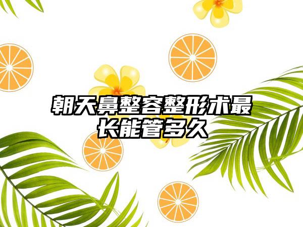 朝天鼻整容整形術(shù)最長(zhǎng)能管多久