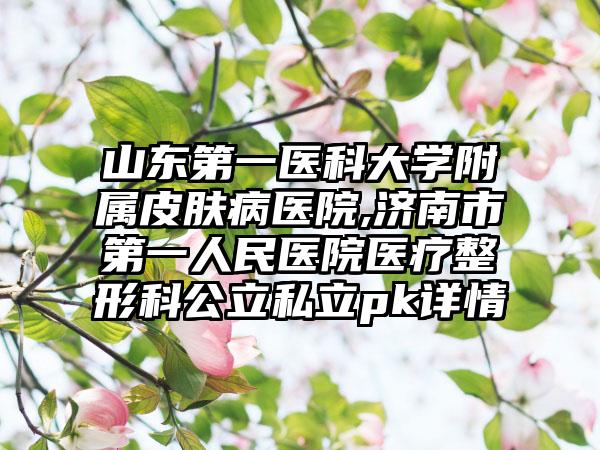 山東第一醫(yī)科大學附屬皮膚病醫(yī)院,濟南市第一人民醫(yī)院醫(yī)療整形科公立私立pk詳情